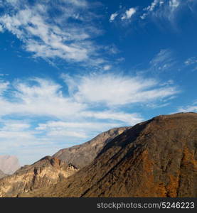 gorge and canyon the deep cloudy sky in oman the old mountain