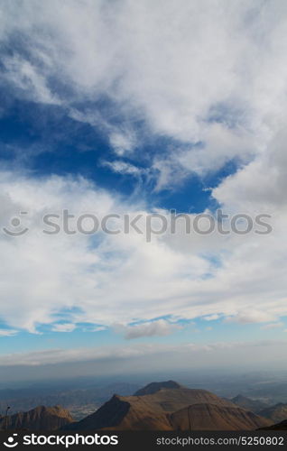 gorge and canyon the deep cloudy sky in oman the old mountain