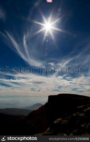 gorge and canyon the deep cloudy sky in oman the old mountain