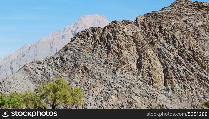 gorge and canyon the deep cloudy sky in oman the old mountain