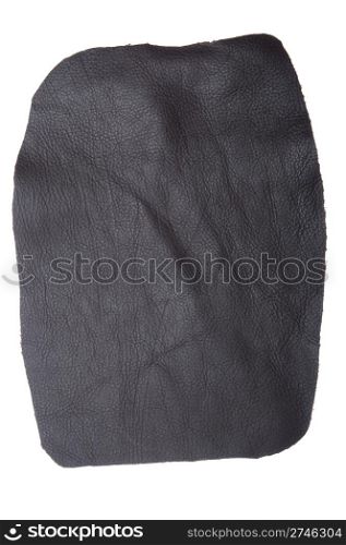 gorgeous brown leather scrap isolated on white background