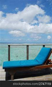 gorgeous clouscape and seascape at a Maldivian resort hotel balcony