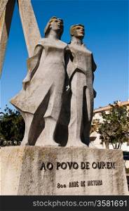 gorgeous municipal square statues honoring the Ourem people, Portugal