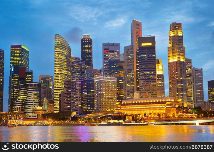 Gorgeous Singapore Downtown Core at twilight