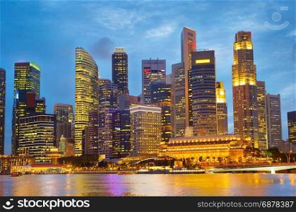 Gorgeous Singapore Downtown Core at twilight