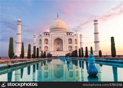 Gorgeous Taj Mahal, symbol of India, Agra, Uttar Pradesh.