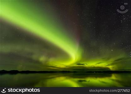 Gorgeous view of Northern lights in Alaska