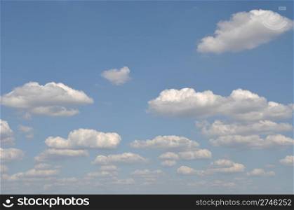 gorgeous white clouds in the blue sky (copy-space available at the top)