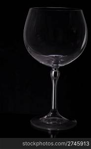 gorgeous wine glass on black background