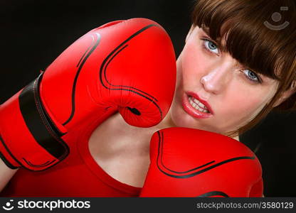 Gorgeous woman with boxing gloves