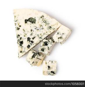 Gorgonzola cheese isolated on a white background. Blue Cheese