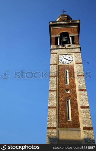 gorla old abstract in italy the wall and church tower bell sunny day