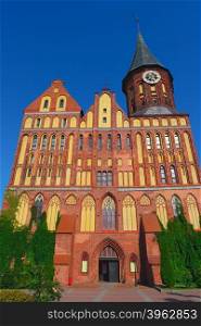 Gothic cathedral in Kaliningrad, Russia, formerly Koenigsberg, Germany