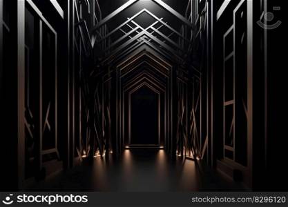 gothic dark empty room generative ai.