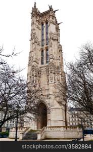 gothic style medieval Saint-Jacques tower in Paris