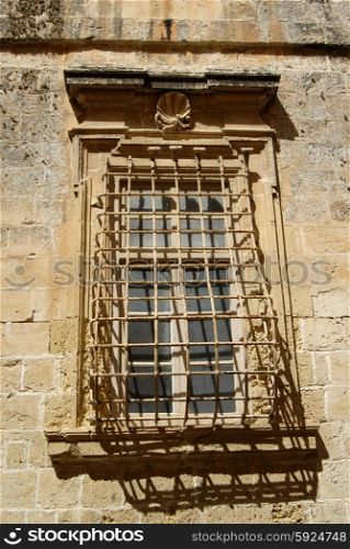 gothic window house in the old city, Malta