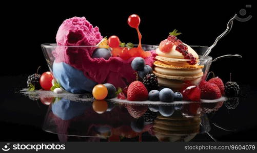 Gourmet dessert high quality dish, molecular cuisine close-up