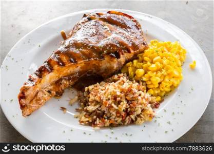 Gourmet Main Entree Course grilled pork chop