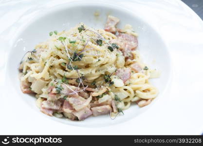 gourmet spaghetti carbonara italian cuisine