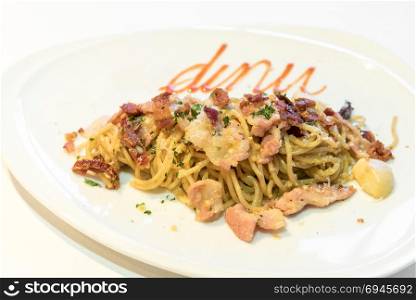 gourmet spaghetti carbonara italian cuisine