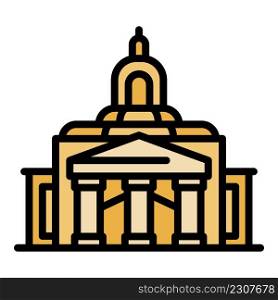 Government icon. Outline government vector icon color flat isolated. Government icon color outline vector