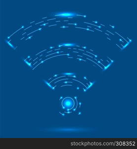 GPRS Logo. Radio Wave Icon. Wireless Network Symbol Isolated on Blue Background. Mobile Conceptual Emblem. GPRS Logo. Radio Wave Icon. Wireless Network Symbol on Blue Background. Mobile Conceptual Emblem