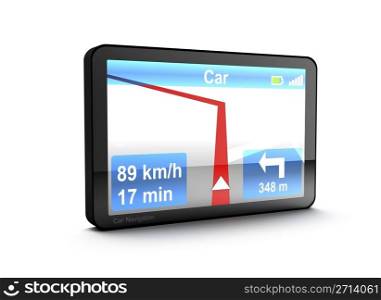 GPS car navigation device isolated on white