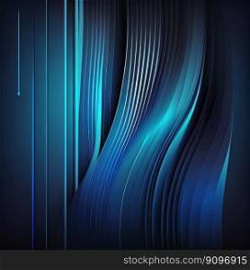 gradient dynamic blue lines background. Illustration Generative AI 