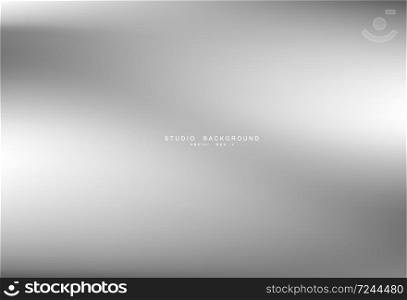 Gradient gray abstract background. Blurred smooth gray color, bright light effect holographic, silver graphic soft design wallpaper, vector illustration