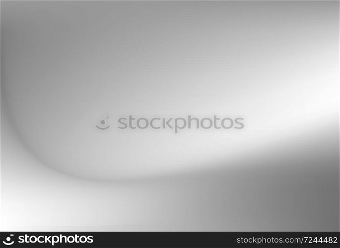 Gradient gray abstract background. Blurred smooth gray color, bright light effect holographic, silver graphic soft design wallpaper, vector illustration