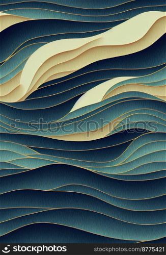 Gradient wave background design 3d illustrated