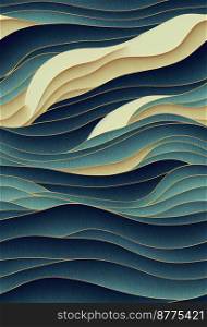 Gradient wave background design 3d illustrated