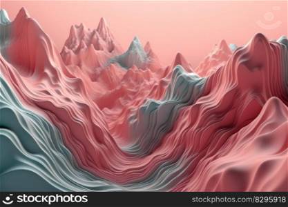 gradient wax mountain pastel pink color abstract background graphic art generative ai.