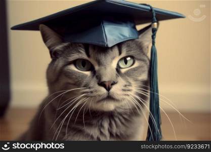 Graduate cat school. Pet education. Generate AI. Graduate cat school. Generate AI