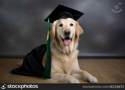 Graduate dog. Animal study fun. Generate Ai. Graduate dog. Generate Ai