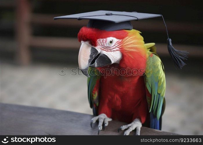 Graduate parrot school. Pet education. Generate Ai. Graduate parrot school. Generate Ai