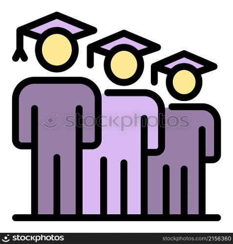 Graduated student icon. Outline graduated student vector icon color flat isolated. Graduated student icon color outline vector