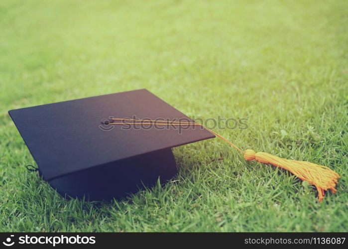 Graduates of the University,Of graduates holding hats along with success, Education concept.