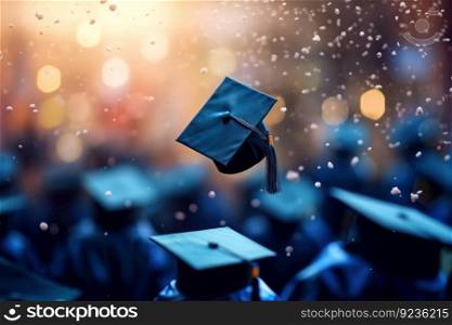Graduation greeting background. Illustration Generative AI 