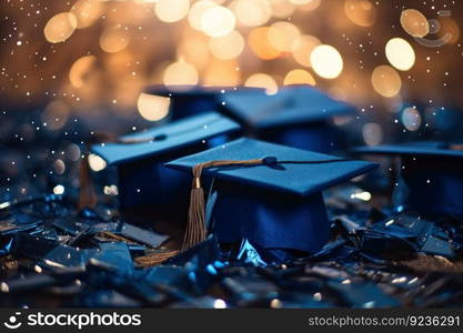 Graduation greeting background. Illustration Generative AI
