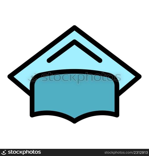 Graduation hat icon. Outline graduation hat vector icon color flat isolated. Graduation hat icon color outline vector