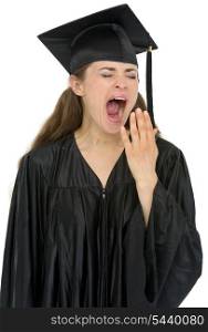 Graduation student girl yawing