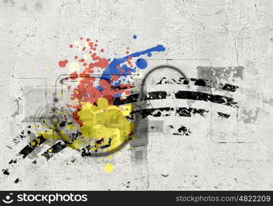 Graffiti background. Abstract image with graffiti on grunge background