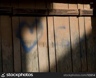 Graffiti on wooden fence in Kusadasi Turkey