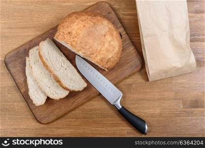 grain bread is sliced on the Board
