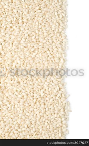 grains of rice on a white background with clipping path