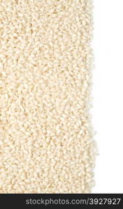 grains of rice on a white background with clipping path