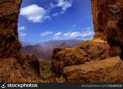 Gran canaria La culata view from Roque Nublo mountains in canary Islands