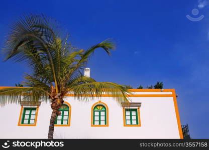 Gran canaria Puerto de Mogan white houses colonial in canary Islands