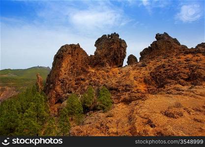 Gran canaria Tejeda Roques view from Roque Nublo in canary Islands